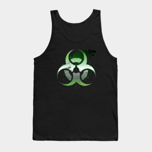 Biohazard symbol on a dark background Tank Top